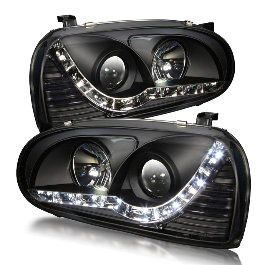 VW Golf 3 Led Headlights with DRL Black