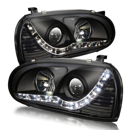 VW Golf 3 Led Headlights with DRL Black