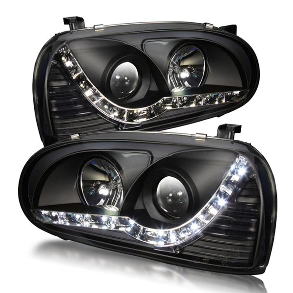 VW Golf 3 Led Headlights with DRL Black