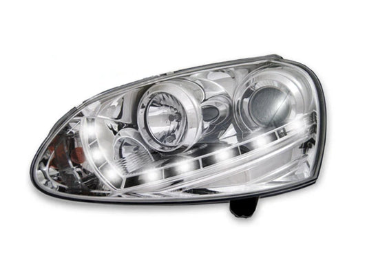 Vw Golf 5 Angel Headlights Chrome With DRL (Non-Oem)